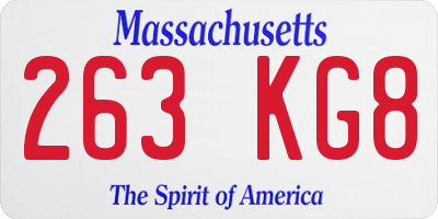 MA license plate 263KG8
