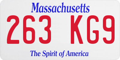 MA license plate 263KG9