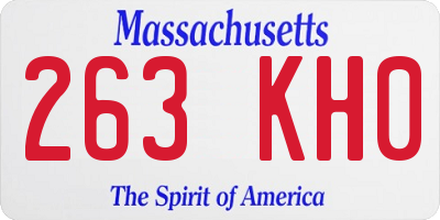 MA license plate 263KH0