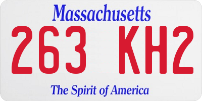 MA license plate 263KH2