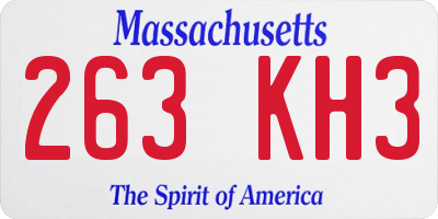 MA license plate 263KH3