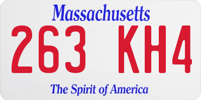MA license plate 263KH4