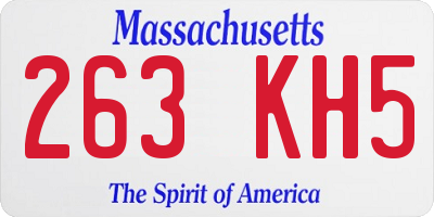 MA license plate 263KH5