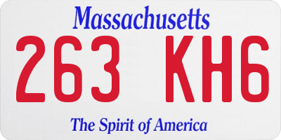 MA license plate 263KH6