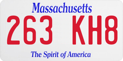 MA license plate 263KH8