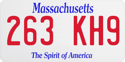 MA license plate 263KH9