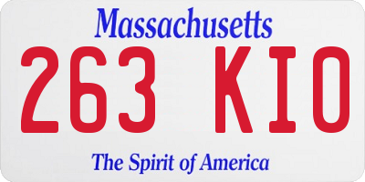 MA license plate 263KI0