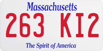 MA license plate 263KI2