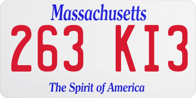 MA license plate 263KI3