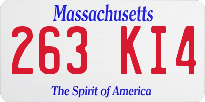 MA license plate 263KI4