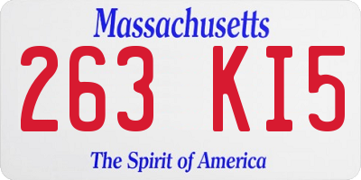 MA license plate 263KI5
