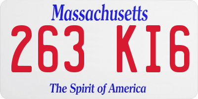 MA license plate 263KI6