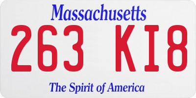 MA license plate 263KI8
