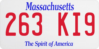 MA license plate 263KI9