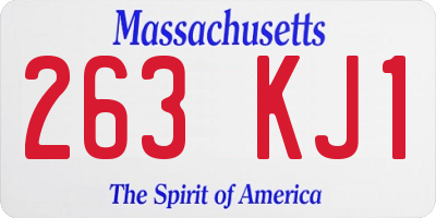 MA license plate 263KJ1