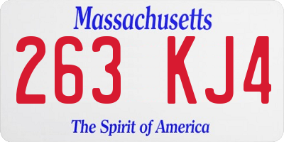 MA license plate 263KJ4