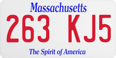 MA license plate 263KJ5
