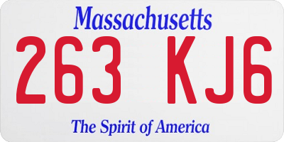 MA license plate 263KJ6