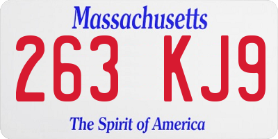 MA license plate 263KJ9