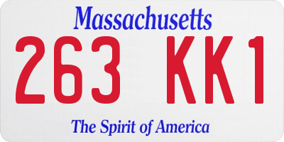MA license plate 263KK1