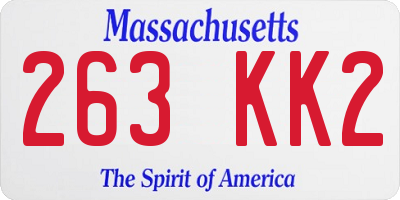 MA license plate 263KK2