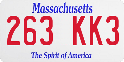MA license plate 263KK3