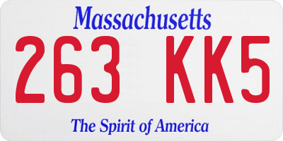 MA license plate 263KK5