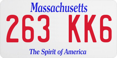 MA license plate 263KK6