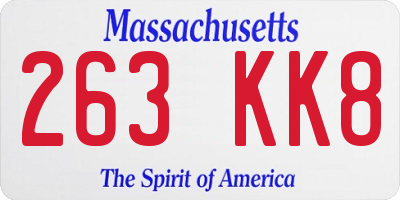 MA license plate 263KK8