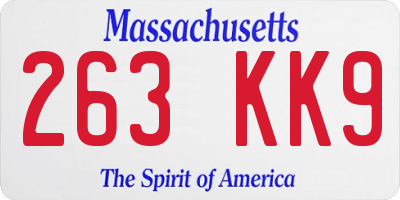 MA license plate 263KK9