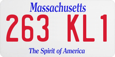 MA license plate 263KL1