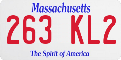 MA license plate 263KL2
