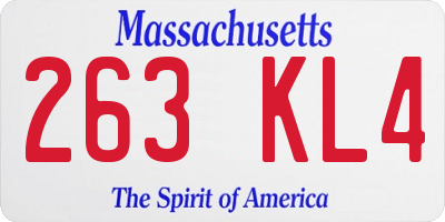 MA license plate 263KL4