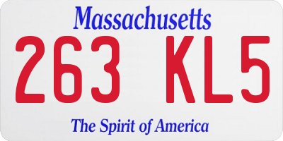 MA license plate 263KL5