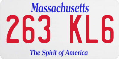 MA license plate 263KL6