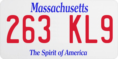 MA license plate 263KL9
