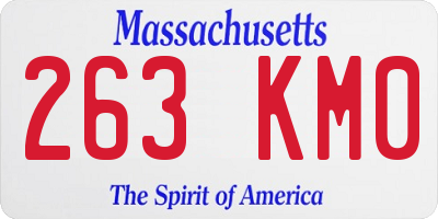 MA license plate 263KM0