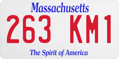 MA license plate 263KM1