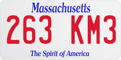 MA license plate 263KM3
