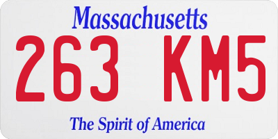 MA license plate 263KM5