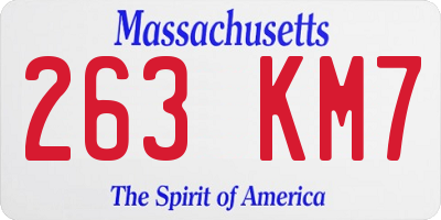 MA license plate 263KM7