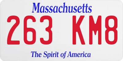 MA license plate 263KM8
