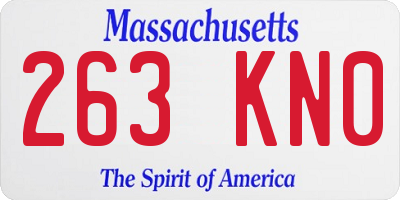 MA license plate 263KN0