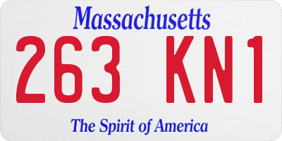MA license plate 263KN1