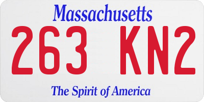 MA license plate 263KN2