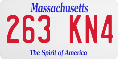 MA license plate 263KN4