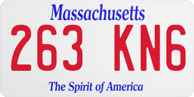 MA license plate 263KN6