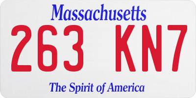 MA license plate 263KN7