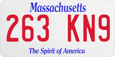 MA license plate 263KN9