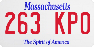 MA license plate 263KP0
